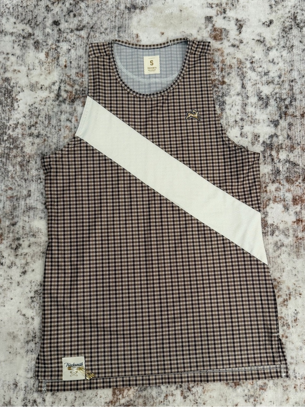 Tracksmith, Plaid, Mesh, Running, Van Cortlandt Singlet Tank Top | W Small